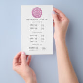 Feminine logo paars | Prijzen en diensten Flyer (Hand)