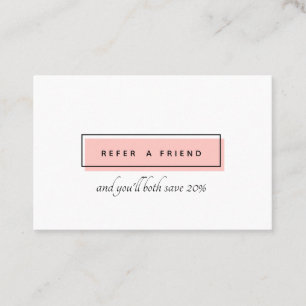 Feminine Logo Roze chic professional Aanbevelingskaartje