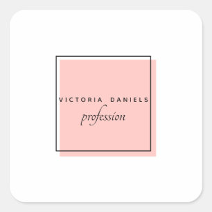 Feminine Logo   Roze   Minimale professionele pres Vierkante Sticker