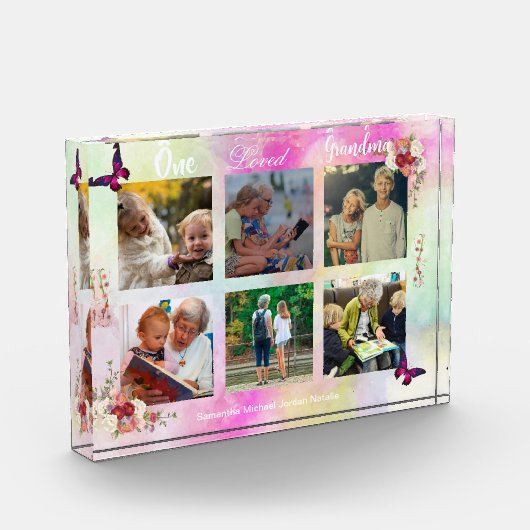 Feminine Love Grandma Photo Collage Display Block Fotoblokken (Links)
