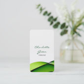 Feminine Minimalist Green Curves White Plain Visitekaartje (Staand voorkant)