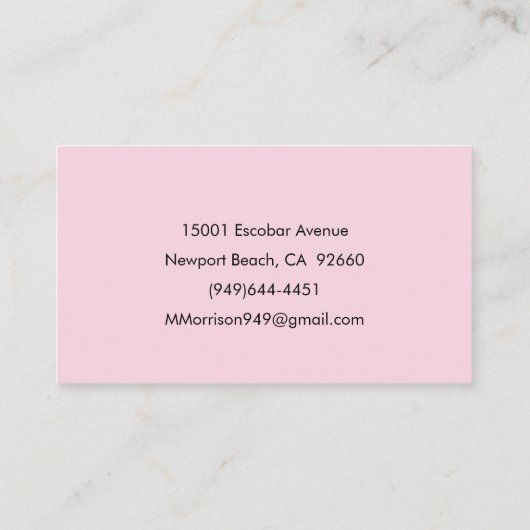 Feminine Minimalist Modern Roze Script Custom Name Visitekaartje (Achterkant)