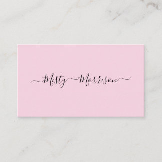 Feminine Minimalist Modern Roze Script Custom Name Visitekaartje
