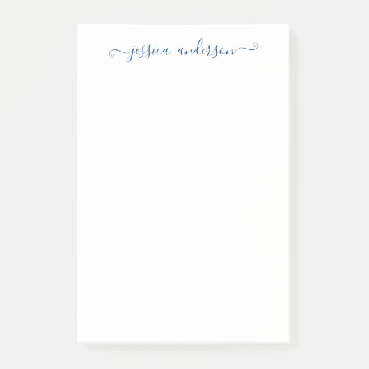 Feminine Modern Classic Elegant Navy Blue Script Post-it® Notes (Voorkant)