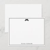 Feminine Modern Girly Ribbon Bow Classic Black Notitiekaartje (Voorkant / Achterkant)