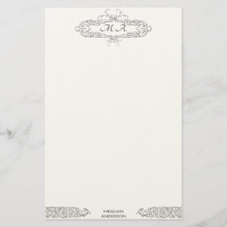 Feminine  Monogrammed Persoonlijke Initialen Briefpapier