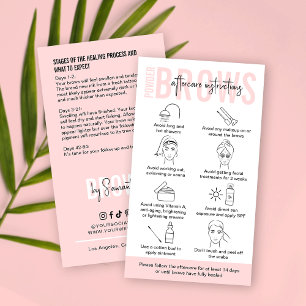 Feminine Ombre Powder Brows Aftercare Instructions Visitekaartje