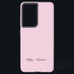 Feminine Pastel Rose avec Script Nom personnalisé<br><div class="desc">Un design simple et élégant de typographie de nom personnalisé dans une police de script décontracté en noir frappant sur rose pastel blush. L'article parfait pour le minimaliste branché. Un cadeau ou accessoire sur mesure tendance pour toute occasion. Debra Valencia, une visionnaire artiste motif de surface, créatrice de produits et...</div>