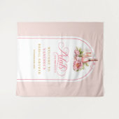 Feminine petals and prosecco wedding shower banner wandkleed (Voorkant (horizontaal))