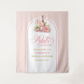 Feminine petals and prosecco wedding shower banner wandkleed (Voorkant)