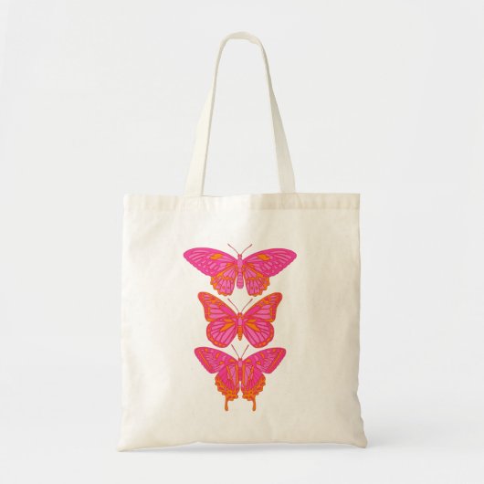 Feminine Pink Butterfly Tote (Voorkant)