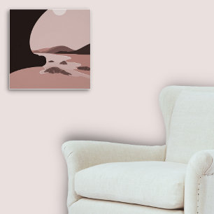 Feminine Pink Digital Art Beach Seascape Poster