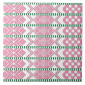 Feminine Pink en white Latvian tribal folk art. Tegeltje (Voorkant)