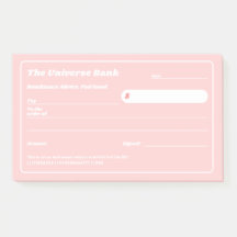 Feminine Pink Financiële Manifestatie Blanco Check