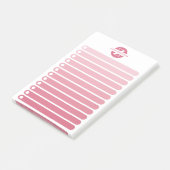 Feminine Pink Gradient Monogram To Do List Post-it® Notes (Schuin)