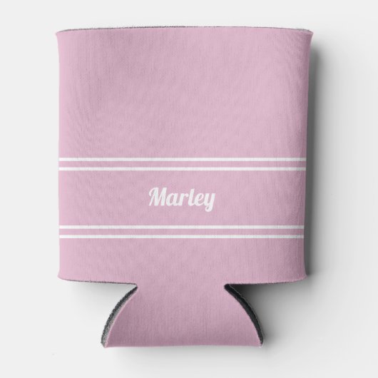 Feminine Pink Modern Minimal Personalized Name Blikjeskoeler (Voorkant)
