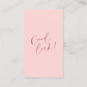 Feminine Pink & Red Script Prize Raffle Ticket (Achterkant)