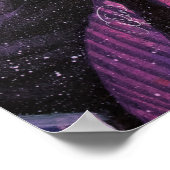 Feminine-Pop van 80 s zwart-Paarse haarkleurlaag P Poster (Hoek)