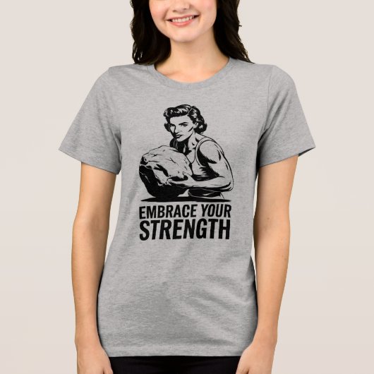 Feminine Power" - Retro-Inspired Tee Tri-Blend Shirt (Voorkant)