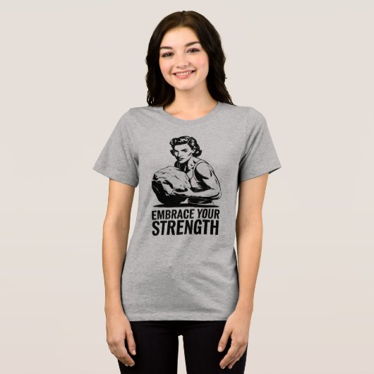 Feminine Power" - Retro-Inspired Tee Tri-Blend Shirt (Voorkant volledig)