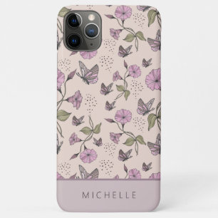 Feminine Roze botanische wilde bloemen iPhone 11 Pro Max Hoesje
