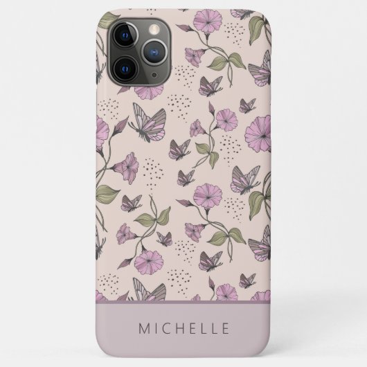  Feminine Roze botanische wilde bloemen Case-Mate iPhone Case (Achterkant)
