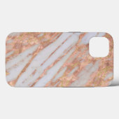 Feminine roze en wit gestreept marmerpatroon Case-Mate iPhone case (Achterkant (horizontaal))