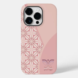Feminine roze Logo of QR-code Geometrisch patroon Case-Mate iPhone 14 Pro Hoesje