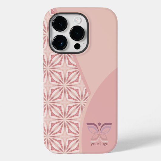 Feminine roze Logo of QR-code Geometrisch patroon Case-Mate iPhone Case (Achterkant)