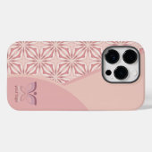 Feminine roze Logo of QR-code Geometrisch patroon Case-Mate iPhone Case (Achterkant (horizontaal))