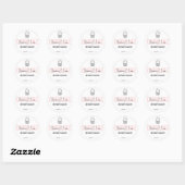 Feminine Roze Script Cupcake Flauwnaam Ronde Sticker (Vel)