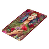 Feminine schoonheid rozen in vedertopening magneet (Linkerzijde)