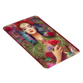 Feminine schoonheid rozen in vedertopening magneet (Rechterzijde)