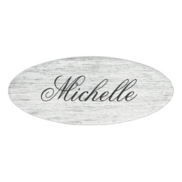 Feminine script met driftwood naambadge