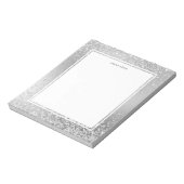 Feminine Silver Glitter Metallic Graphic Name Notitieblok (Gedraaid)