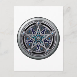 Feminine Silver Pagan Pentacle Briefkaart