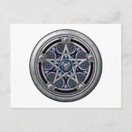 Feminine Silver Pagan Pentacle Briefkaart