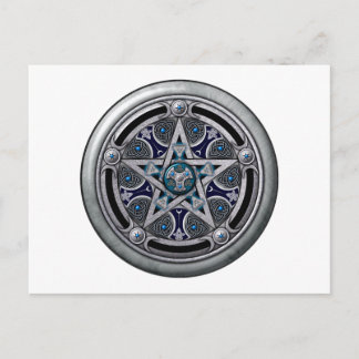 Feminine Silver Pagan Pentacle Briefkaart