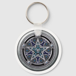 Feminine Silver Pagan Pentacle Sleutelhanger