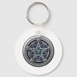 Feminine Silver Pagan Pentacle Sleutelhanger