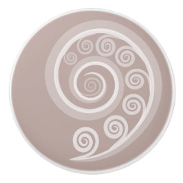 Feminine Silver-Pink Curls & Swirls Ceramic Knob. Keramische Knop