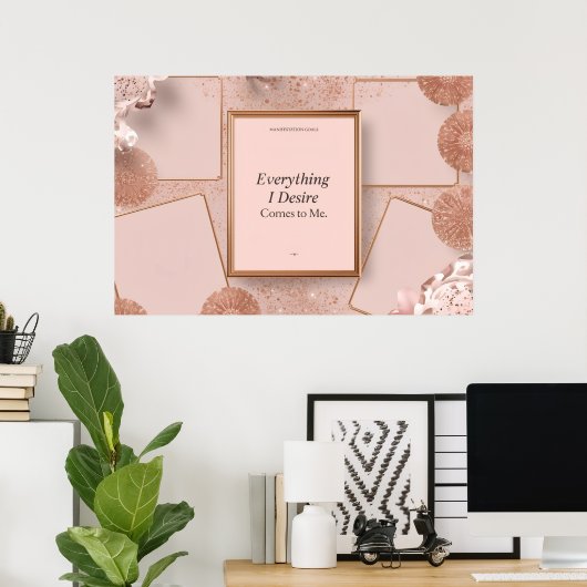 Feminine soft-life inspired vision board poster (Thuiskantoor)