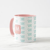 Feminine tasse rose pour elle avec motif de l'init (Devant gauche)