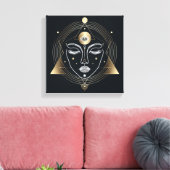 Feminine Third Eye with Golden Geometry Canvas Afdruk (Insitu (Woonkamer))
