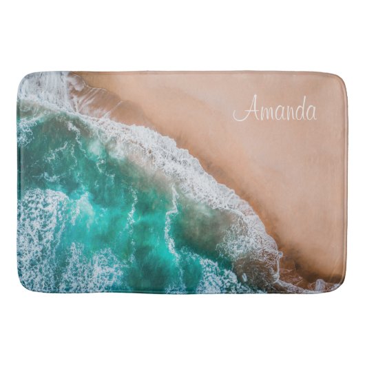Feminine Tropical Beach Background Badmat (Voorkant)