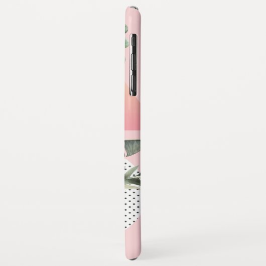 Feminine Tropical Flamingo met Monogram Case-Mate iPhone Case (Achterkant/links)