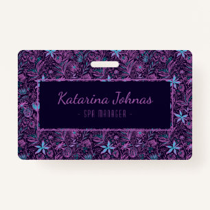  Feminine Tropical Floral Spa Style Mini Bus Badge