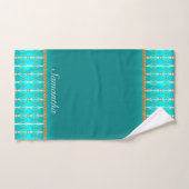 Feminine Turquoise Bleu Et Or (Serviette à main)