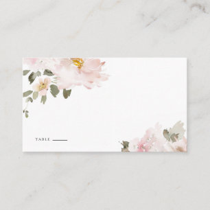 Feminine Waterverf Blush Flowers Floral Wedding Plaatskaartje