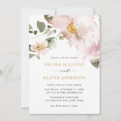 Feminine Waterverf Blush Flowers Weddenschap Kaart (Voorkant)